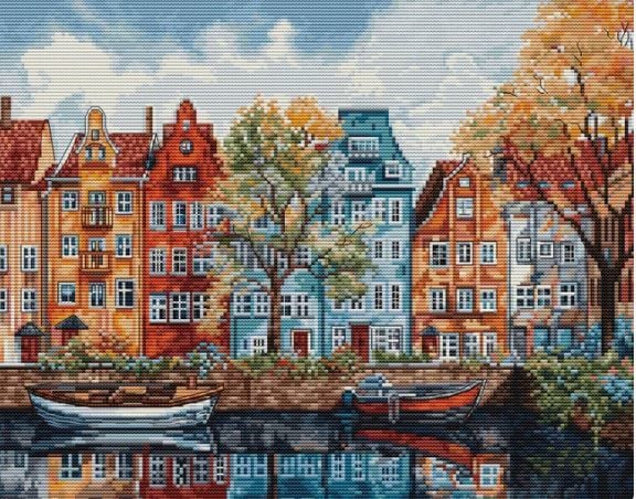 Luca-s Art Goblen Baskısız Kanaviçe Kiti Copenhagen BU5046