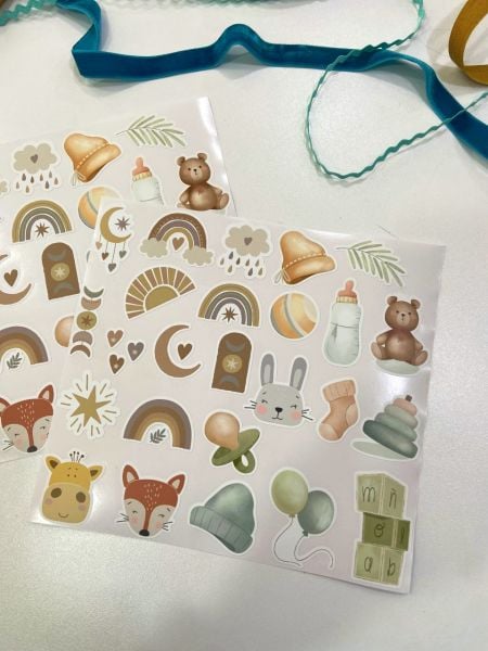 Soft Desenli Etiket Sticker Seti 2 Sayfa 50 Adet