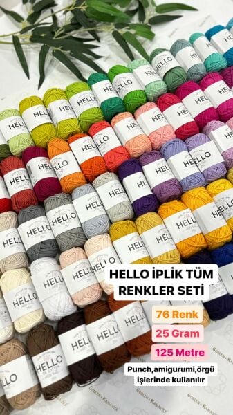 Hello İplik Tüm Renkler Seti 76 Adet