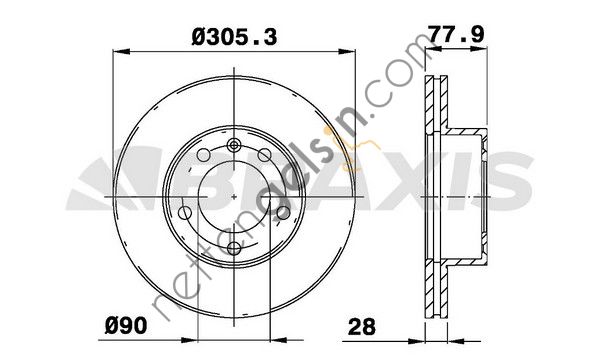 BRAXIS AD0119 ON FREN AYNASI HAVALI OPEL MOVANO 98 03 RENAULT MASTER 03> 1.9DCI /DTI 2.2DCI 2.5D / DCI 2.8DTI 3.0DCI 16 INC  RENAULT BİNEK FREN DİSKİ