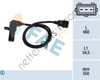 FAE FA:79070 KRANK DEVİR SENSÖRÜ AST.F-VEC.A-COR.B 1.4-1.6 8V 6238325 OPEL