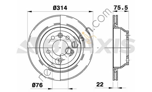 BRAXIS AD0283 ARKA FREN AYNASI HAVALI TOUAREG 3,0 V6 TDI / 3,2 V6 / 3,6 V6 FSI / 4,2 V8 FSI / 4,2 V8 / 6,0 W12  VW-AUDI-SEAT-SKODA BİNEK FREN DİSKİ