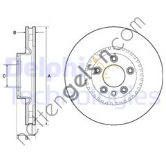 DELPHI BG9168C ON FREN AYNASI SAG/SOL UYUMLU TOUAREG 05>10 CAYENNE 07>10  VW-AUDI-SEAT-SKODA BİNEK FREN DİSKİ