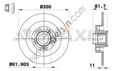 BRAXIS AD0388 ARKA FREN DISK AYNASI LAGUNA III LATITUDE 1.5DCI / 1.6 / 2.0 (RULMANLI) / (300 / 11MM)  RENAULT BİNEK FREN DİSKİ