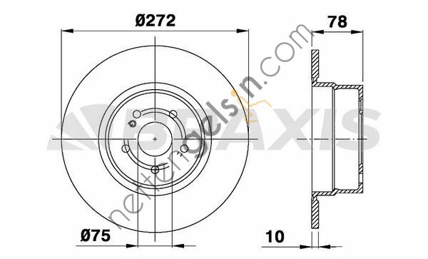 BRAXIS AD0979 FREN DISKI ARKA BMW E36 COMPACT  BMW BİNEK FREN DİSKİ