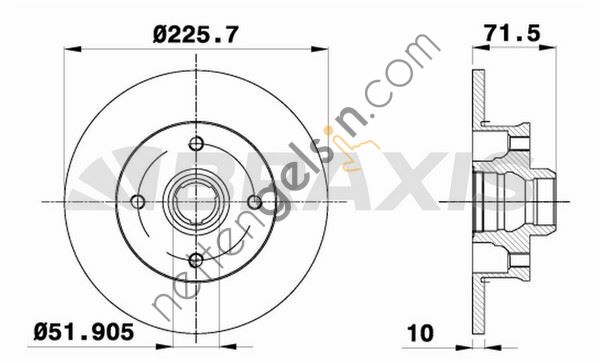 BRAXIS AD1014 ARKA FREN DISK AYNASI CLIO I-II-MEGANE I-R19 1,4/1,6/1,8/1,9/2,0  RENAULT BİNEK FREN DİSKİ