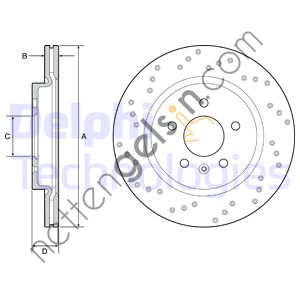 DELPHI BG4923C ARKA FREN DISKI 314mm ASTRA J  OPEL BİNEK FREN DİSKİ