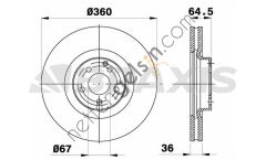 BRAXIS AD1070 FREN DISKI ON C219 05>10 W211 02>08 W221 11>13 C216 11>13 R230 03>12 R172 12>  MERCEDES BİNEK FREN DİSKİ