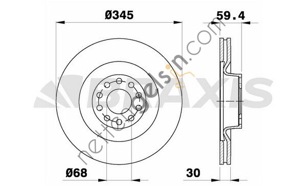 BRAXIS AD1078 ON FREN DISK AYNASI AUDI A8 / S8 4.2 QUATTRO 94>02  VW-AUDI-SEAT-SKODA BİNEK FREN DİSKİ