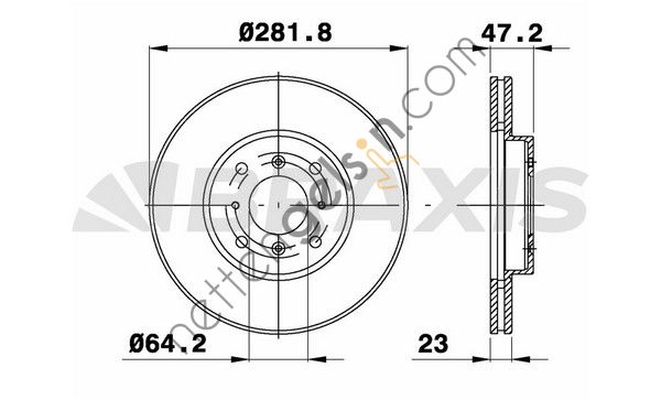 BRAXIS AD1079 ON FREN DISK AYNASI HONDA CIVIC 1.8I  HONDA BİNEK FREN DİSKİ