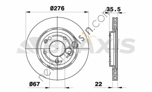 BRAXIS AD1080 FREN DISKI ON A-CLASS W168 01>04  MERCEDES BİNEK FREN DİSKİ