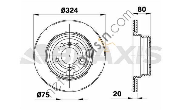 BRAXIS AD1093 ARKA FREN DISKI BMW X5 E53 HAVALI 4.4I  BMW BİNEK FREN DİSKİ