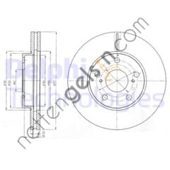 DELPHI BG4234C ON FREN DISKI ( AYNASI ) HAVALI AURIS - COROLLA DIZEL D4D 2007 - 2011  TOYOTA BİNEK FREN DİSKİ