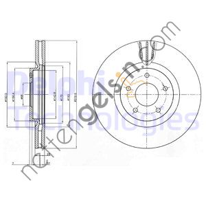 DELPHI BG4231C ON FREN DISKI (AYNASI) HAVALI NISSAN JUKE 2014-> QASHQAI 2007-2013 RENAULT KOLEOS 2008-> (320X5) CIFTLI PAKET   RENAULT BİNEK FREN DİSKİ