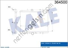 KALE 364500 MOTOR SU RADYATORU C5 P406 YM EW7J4 (1,8 16V) P406 YM 2,0HDI 8V 01> OLCU: (380*538*26)  PEUGEOT-CITROEN BİNEK MOTOR SU RADYATORU