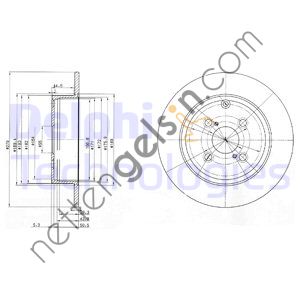 DELPHI BG3974 ARKA FREN DISKI ( AYNASI ) HAVALI COROLLA 1,4 D4D 2003 - 2007 279X4  TOYOTA BİNEK FREN DİSKİ