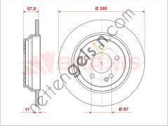 BRAXIS AE1013 FREN DISKI ARKA V-CLASS W447 14> VITO W447 14>  MERCEDES BİNEK FREN DİSKİ