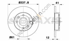 BRAXIS AE0014 ON FREN DISK AYNASI R9 R11 R19 R21 CLIO I II SYMBOL EXPRES MEGANE I LOGAN SANDERO 1.2 / 1.4 / 1.6 / 1.9  DACIA BİNEK FREN DİSKİ