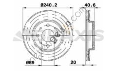 BRAXIS AE0036 ON FREN DISKI 500 07> PANDA 03> / KA 08> 1.3 TDCI  FIAT BİNEK FREN DİSKİ