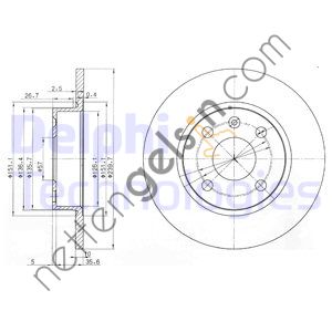 DELPHI BG3771 ARKA FREN DISK AYNASI CORSA C 1.4 1.8 03> CORSA C 1.4 1.8 00>03 TIGRA TWINTOP 1.8 04>  OPEL BİNEK FREN DİSKİ