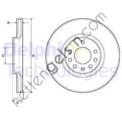 DELPHI BG3770C FREN DISKI ON ASTRA CLASSIC 99>02 G 98> ASTRA CLASSIC 99>02 H 04> CORSA D 06> CORSA E 14> ZAFIRA A 9  OPEL BİNEK FREN DİSKİ