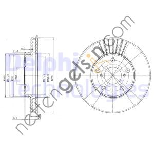 DELPHI BG3856 ON FREN DISK (AYNASI) HAVALI TOYOTA RAV 4 00-05 (275X5)  TOYOTA BİNEK FREN DİSKİ