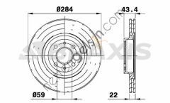 BRAXIS AE0054 ON FREN DISK AYNASI BRAVO I II CROMA DOBLO IDEA LINEA MAREA STILO ALFA 155 1.2 / 1.3 / 1.4 / 1.6 / 1.8 / 1.9 / 2  FIAT BİNEK FREN DİSKİ