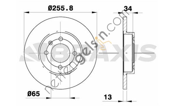 BRAXIS AE0060 ON FREN AYNASI GOLF III 1.6 1.9TDI CABRIO 1.8 1.9TDI 93 98 PASSAT 1.8 1.9D 1.9TD 1.9TDI 88>96  VW-AUDI-SEAT-SKODA BİNEK FREN DİSKİ