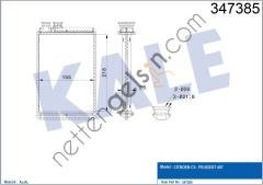 KALE 347385 KALORIFER RADYATORU P407 C5 III C6 04> OLCU:  PEUGEOT-CITROEN BİNEK KALORİFER RADYATÖRÜ