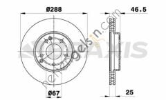 BRAXIS AE0105 FREN DISKI ON W203 00>07 CL203 03>08 C209 02>09 W210 96>02 R170 96>04  MERCEDES BİNEK FREN DİSKİ