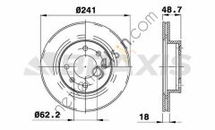 BRAXIS AE0122 ON FREN DISK AYNASI KIA PICANTO 1.0 1.1 1.2 04> HYUNDAI I10 1.1 1.2 08> 241 CAP 4 BIJON  KIA BİNEK FREN DİSKİ