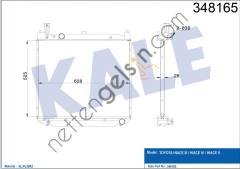 KALE 348165 MOTOR SU RADYATORU TOYOTA HIACE 2001> MANUEL VITES  TOYOTA BİNEK MOTOR SU RADYATORU