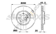 BRAXIS AE0168 ON FREN DISKI ASTRA H 1.4 1.6 04> MERIVA 1.6 03> COMBO 1.3 CDTI  OPEL BİNEK FREN DİSKİ