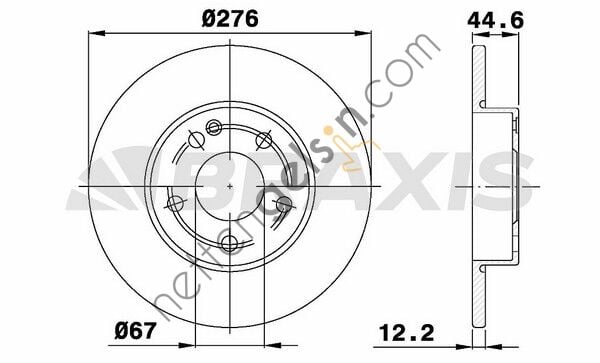 BRAXIS AE0171 FREN DISKI ON A-CLASS W169 04>12  MERCEDES BİNEK FREN DİSKİ