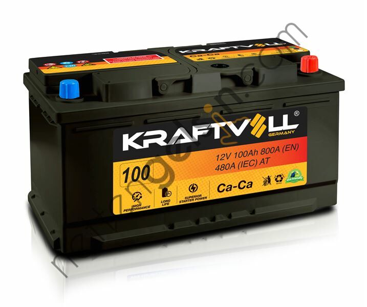 KRAFTVOLL 18010017 AKU 12V 100 AH LB5 (353×175×175) TAM KAPALI  AKÜ BİNEK AKÜ