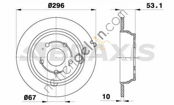 BRAXIS AE0230 FREN DISKI ARKA VIANO W639 03> VITO W639 03>  MERCEDES BİNEK FREN DİSKİ