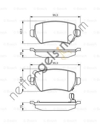 BOSCH 0986495218 ARKA FREN BALATASI ASTRA H 04-->-MERIVA 1,6-03--> ZAFIRA 00--> COMBO 1,3 CDTI 05--> ( GDB1515 )  OPEL BİNEK FREN BALATASI