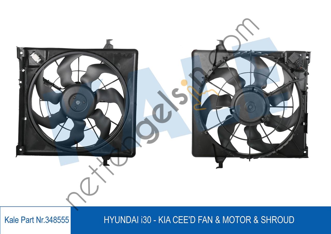 KALE 348555 RADYATOR FANI KOMPLE I30 1,6 CRDI 2007> CEED 1,6 CRDI 2007>  HYUNDAI BİNEK FAN MOTORU