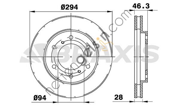 BRAXIS AE0294 ON FREN DISK AYNASI HAVALI L200 2.5 D 4X4 06>12 PAJERO 10>13 3.2 294X6  MITSUBISHI BİNEK FREN DİSKİ