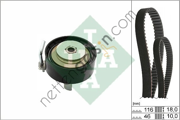 INA 530070110 TRIGER EKSANTRIK GERGI SETI B MAX 1.0 12> FIESTA VI (CB1, CCN) 1.0 09>17 FOCUS III 1.0 12> 1.0 ECOBOOST DIS SAYISI 116 GENIS 18MM  FORD BİNEK TRİGER SETİ