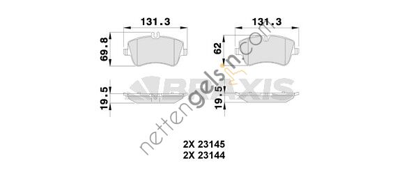 BRAXIS AA0029 FREN BALATASI ON W202 93>00 W203 00>07 CL203 02>08 C209 02>09 R171 04>11  MERCEDES BİNEK FREN BALATASI