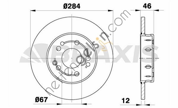 BRAXIS AE0394 FREN DISKI ON W124 85>93 S124 86>93 C124 87>92  MERCEDES BİNEK FREN DİSKİ