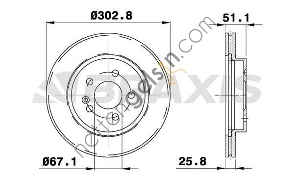 BRAXIS AE0399 FREN DISKI ON ML-CLASS W163 98>05  MERCEDES BİNEK FREN DİSKİ