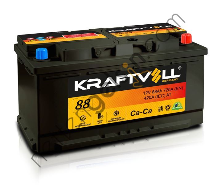 KRAFTVOLL 18010018 AKU 12V 88 AH L5 (353×175×190) TAM KAPALI  AKÜ BİNEK AKÜ