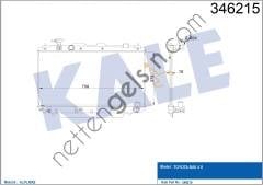 KALE 346215 MOTOR SU RADYATORU RAV4 2000 2006 MANUEL VITES  TOYOTA BİNEK MOTOR SU RADYATORU