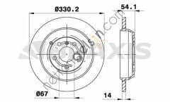 BRAXIS AE0437 ARKA FREN DISK AYNASI M-CLASS W164 05-->) R-CLASS W251 06-->  MERCEDES BİNEK FREN DİSKİ