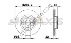 BRAXIS AE0461 ON FREN DISK AYNASI MAZDA MX5 1.6I  MAZDA BİNEK FREN DİSKİ