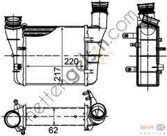 BEHR 8ML376899121 TURBO RADYATORU (INTERCOOLER) SAG AUDI A4 2,0TDI/TFSI 04>08 EXEO 1,8TSI 2.0TFSI/TDI 09>  VW-AUDI-SEAT-SKODA BİNEK TURBO RADYATÖRÜ