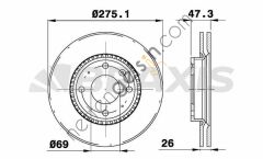 BRAXIS AE0510 ON FREN DISK AYNASI KIA CERATO 1.5CRDI 1.6I  KIA BİNEK FREN DİSKİ