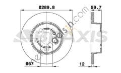 BRAXIS AE0518 FREN DISKI ARKA S-CLASS W140 91>98  MERCEDES BİNEK FREN DİSKİ